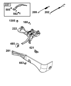 Controls Group Diagram and Parts List for 106232-0147-H5 100000 - 19Z999 Briggs and Stratton Engine